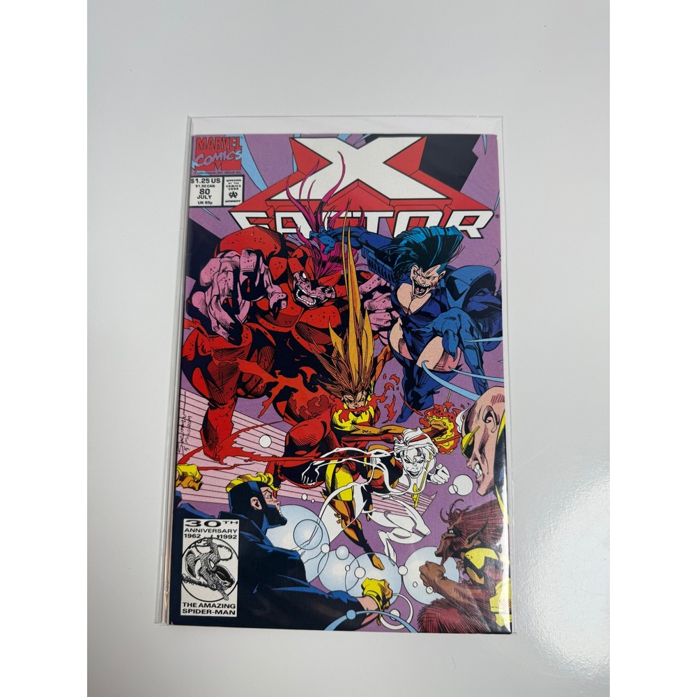 Marvel Comics X-Factor 80 July 1992 30th Anniversary Spider-Man Logo Portacio